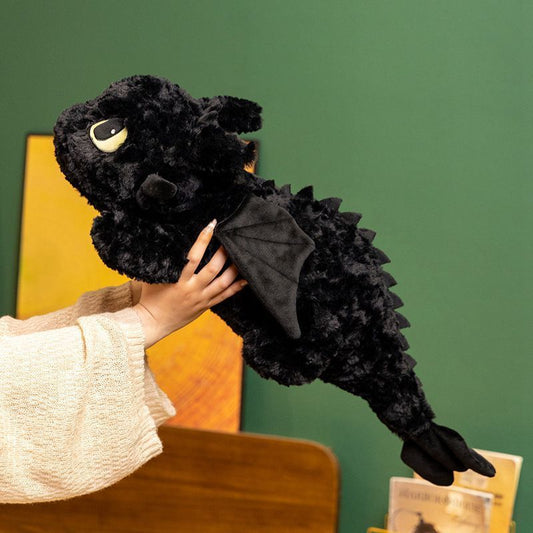 Fluffy Black Dragon Plushie
