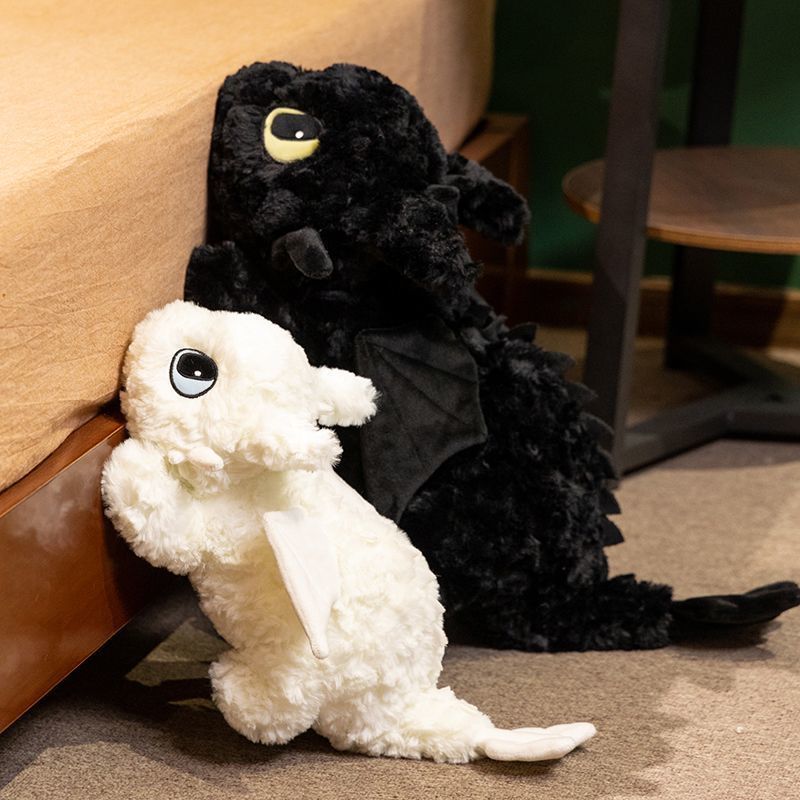 Fluffy Black Dragon Plushie