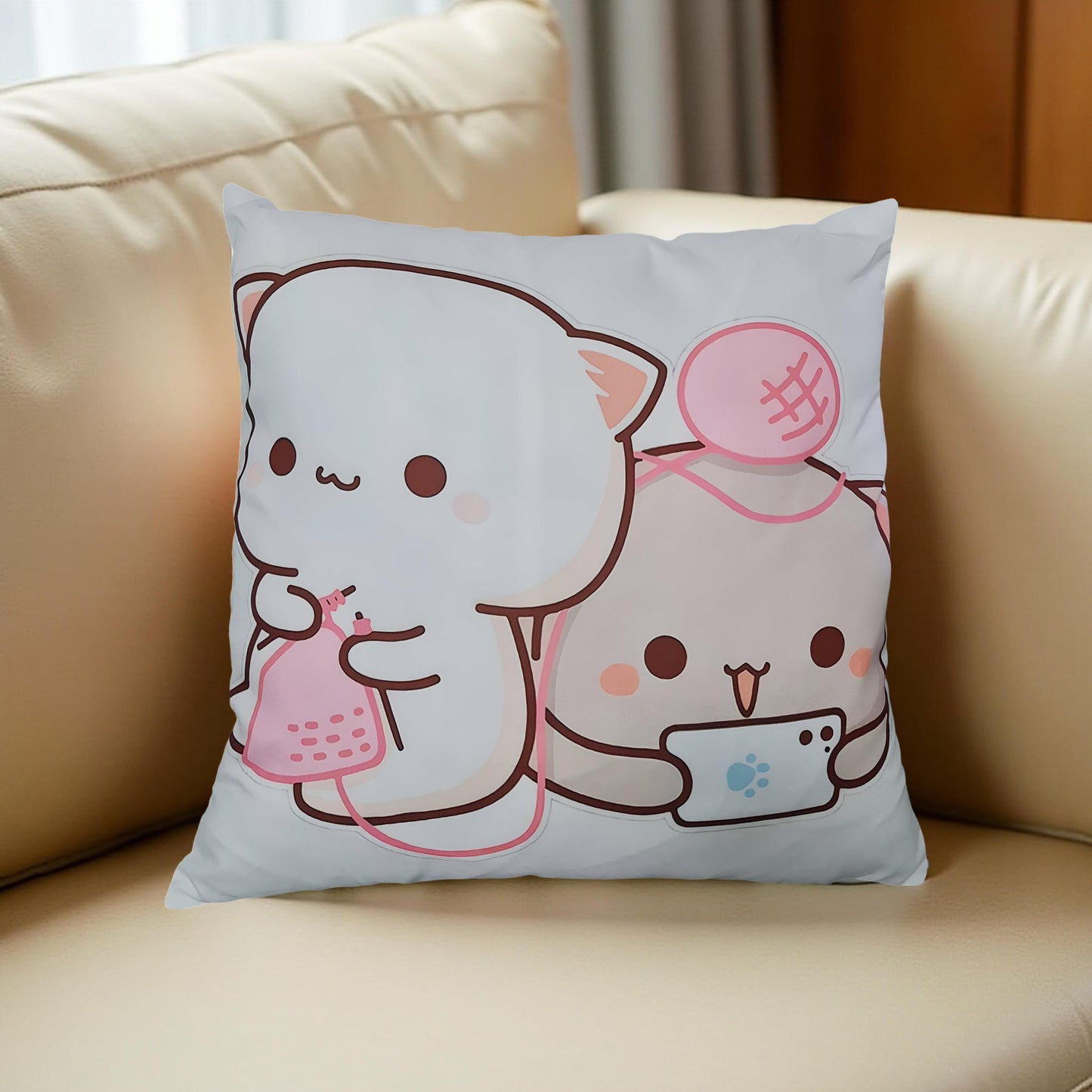 2PCS Peach Goma Pillow Case