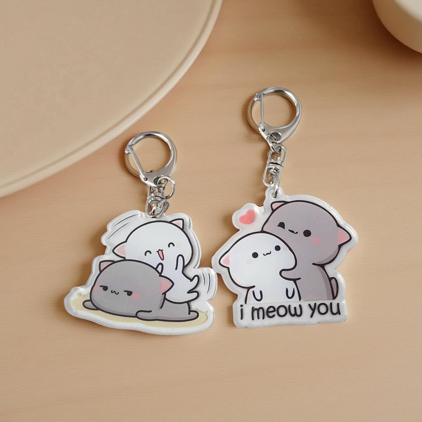 2PCS Dudu Bubu - Peach Goma KeyRing